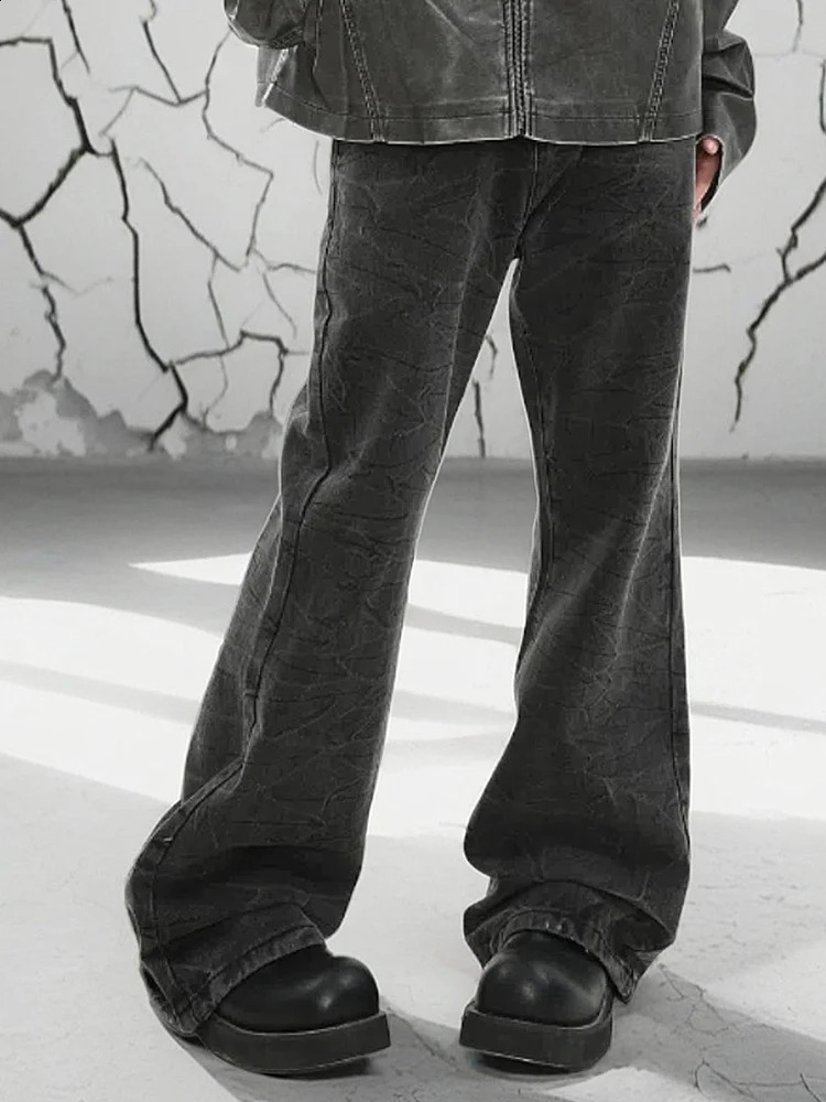 Size S-3XL America Summer Mens Wide Leg Camouflage Stacked Jeans Trend Straight Baggy Denim Pants Male Mid Waisted Trousers 240830