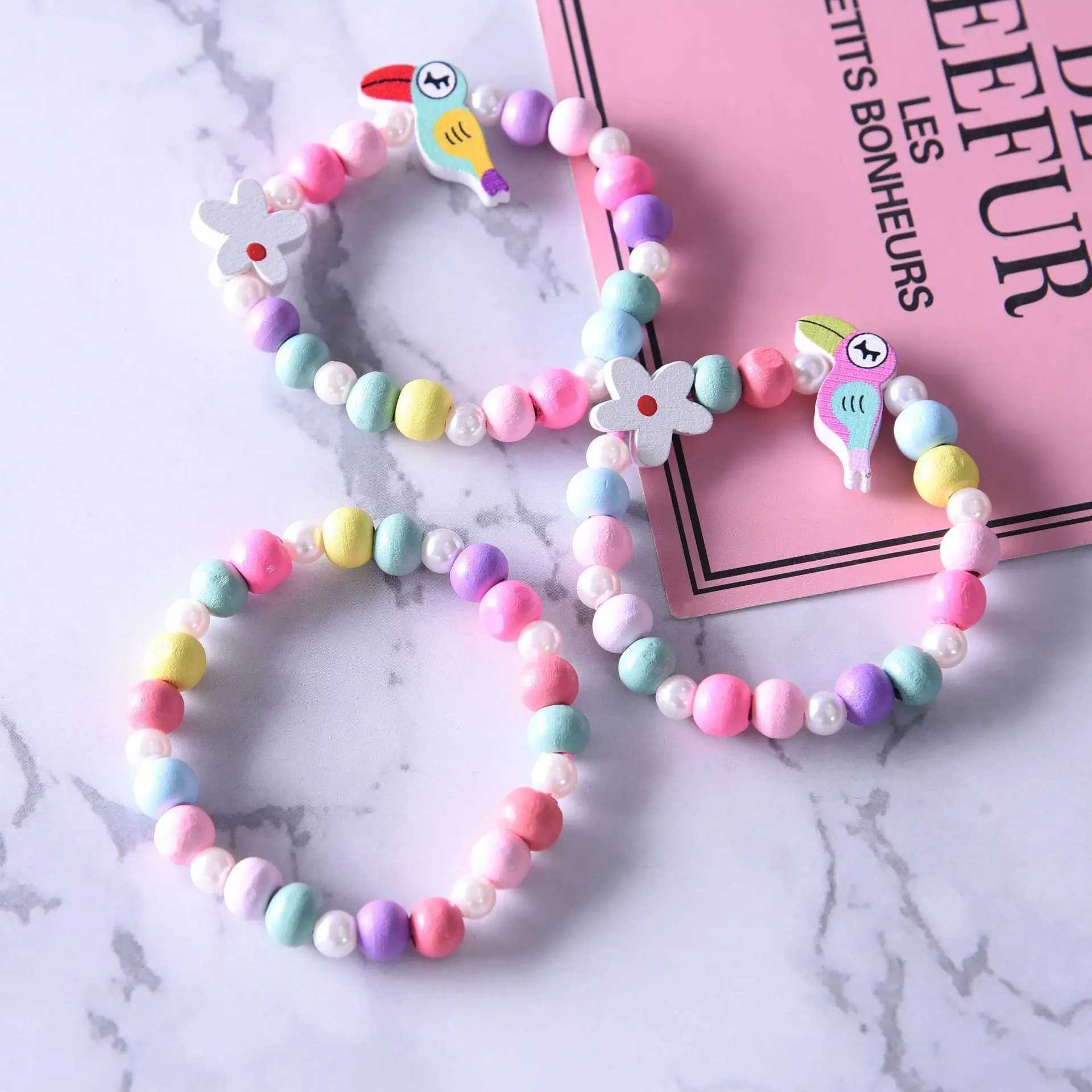 3 Cute Animal Flowers Cartoon Flowers Childrens Sweater Bracelet Childrens Gift cp2650 W240913