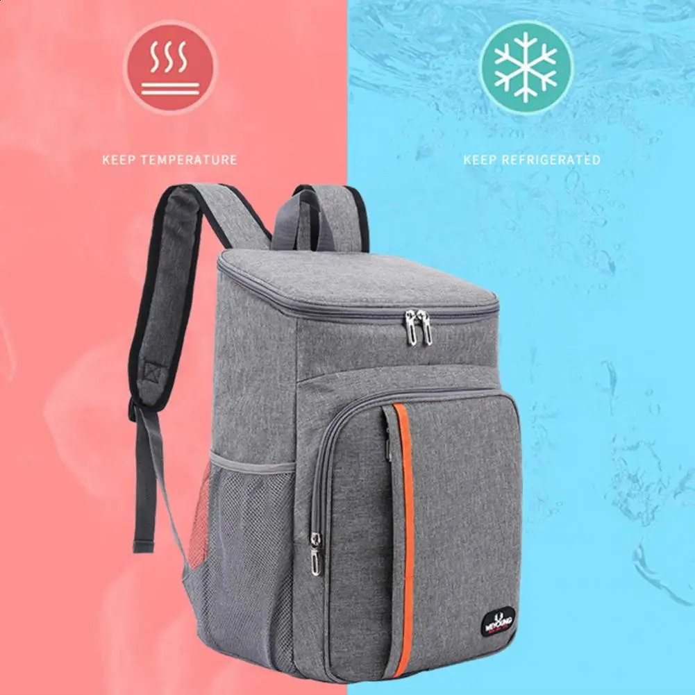 Lunch bag environmentally friendly multi pocket portable backpack thick cooler picnic equipment 240910