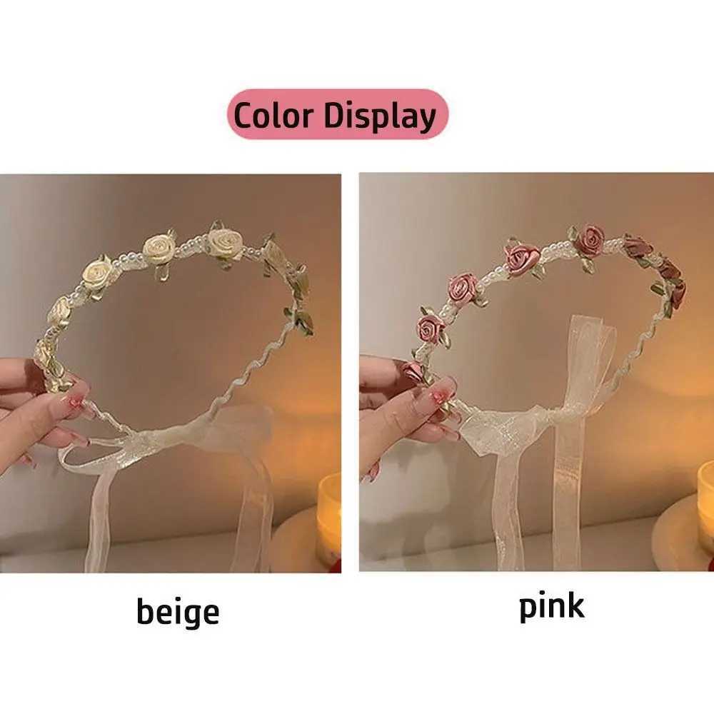 1pcs Elegant Bridal Girls Headband Imitated Pearl Hair Headdress Flower Wreath Bride Garland Head Hoop Wedding Headbands FashionX240913