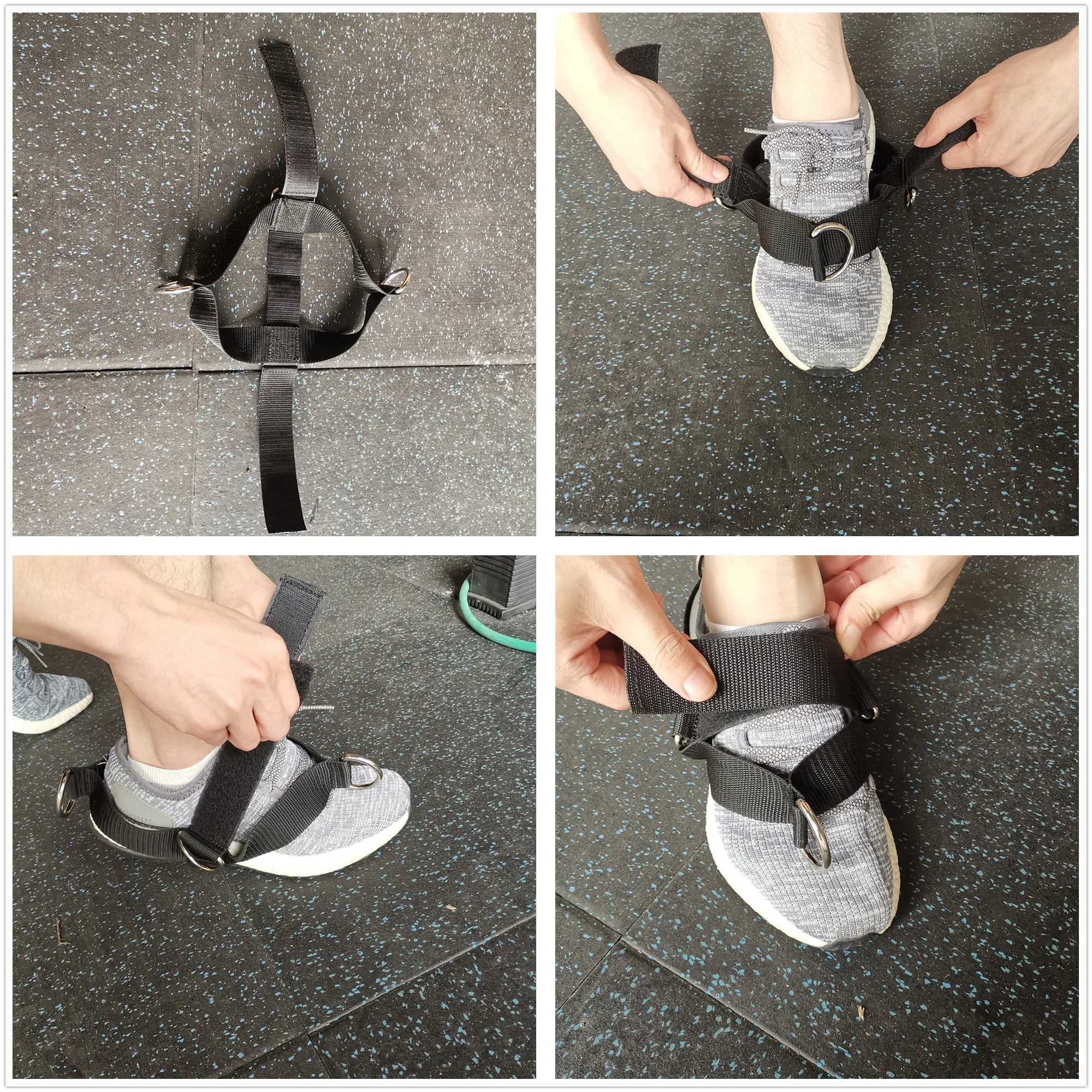 2 PCS Fitness Attachment Ankle Straps Glute Kickback Leg Exercise Abductors Resistance for Cable Machines Shoe Cover Pull Belt Y240913