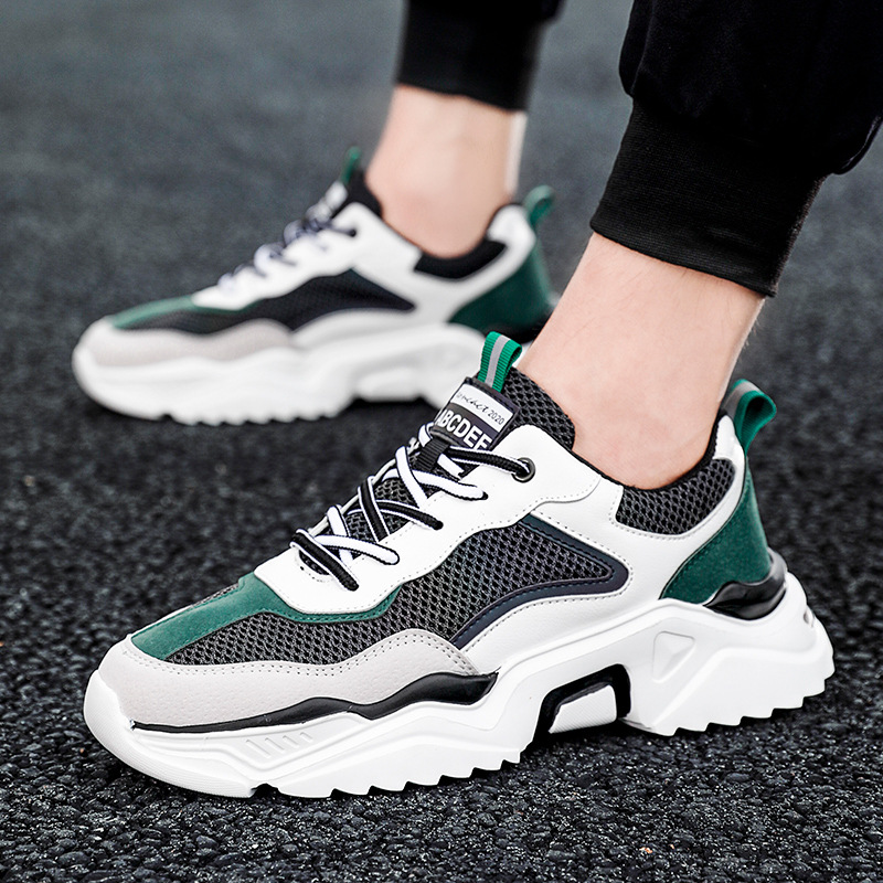 2020 autumn new men's shoes Comfortable breathable trendy shoes wild mesh board shoes casual sports increase white shoes21
