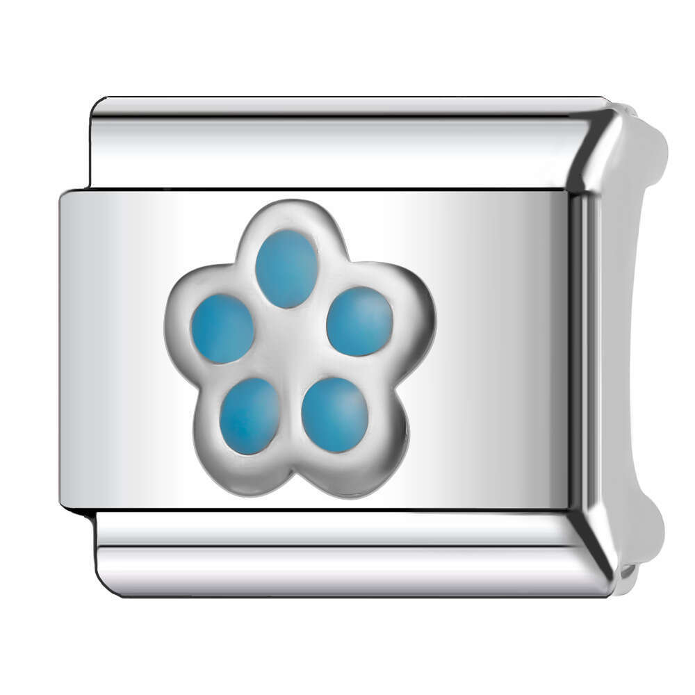 New Women's Gift Sweet heart and beautiful flowers Bead Italian Charms Links Bangle Beads Fit 9mm Stainless Steel Bracelet Making DIY For Women F