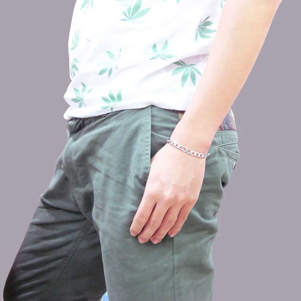 Personality New 925 Silver Chain Charm Whip Bracelet For Original Charm Men Womens Jewelry Gift Popular Chain Gift For BoyX240913