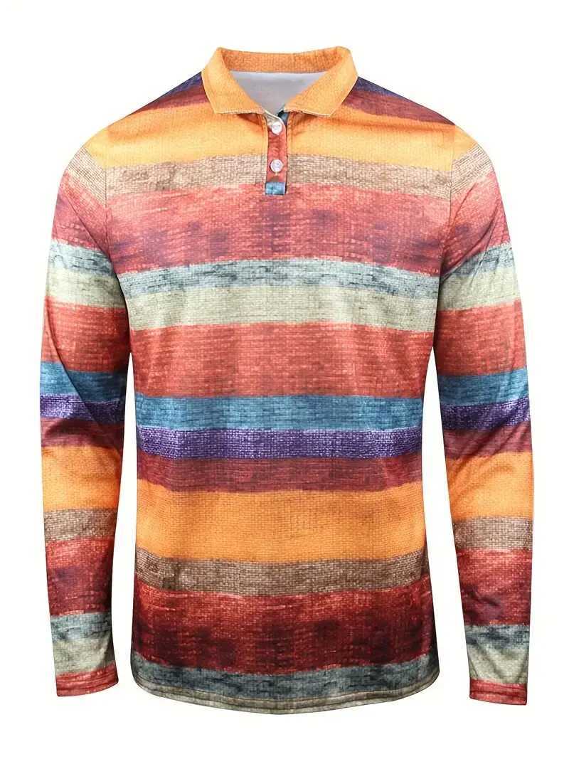 Fashionable color cube mens casual and comfortable long sleeved shirt suitable for outdoor activities in spring and autumn W240913