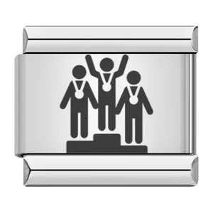 New Sports Pattern Italian Module Titanium Steel Laser Carving DIY Free Splicing Bracelet Fit 9mm Bracelet Jewelry DIY Making Gifts