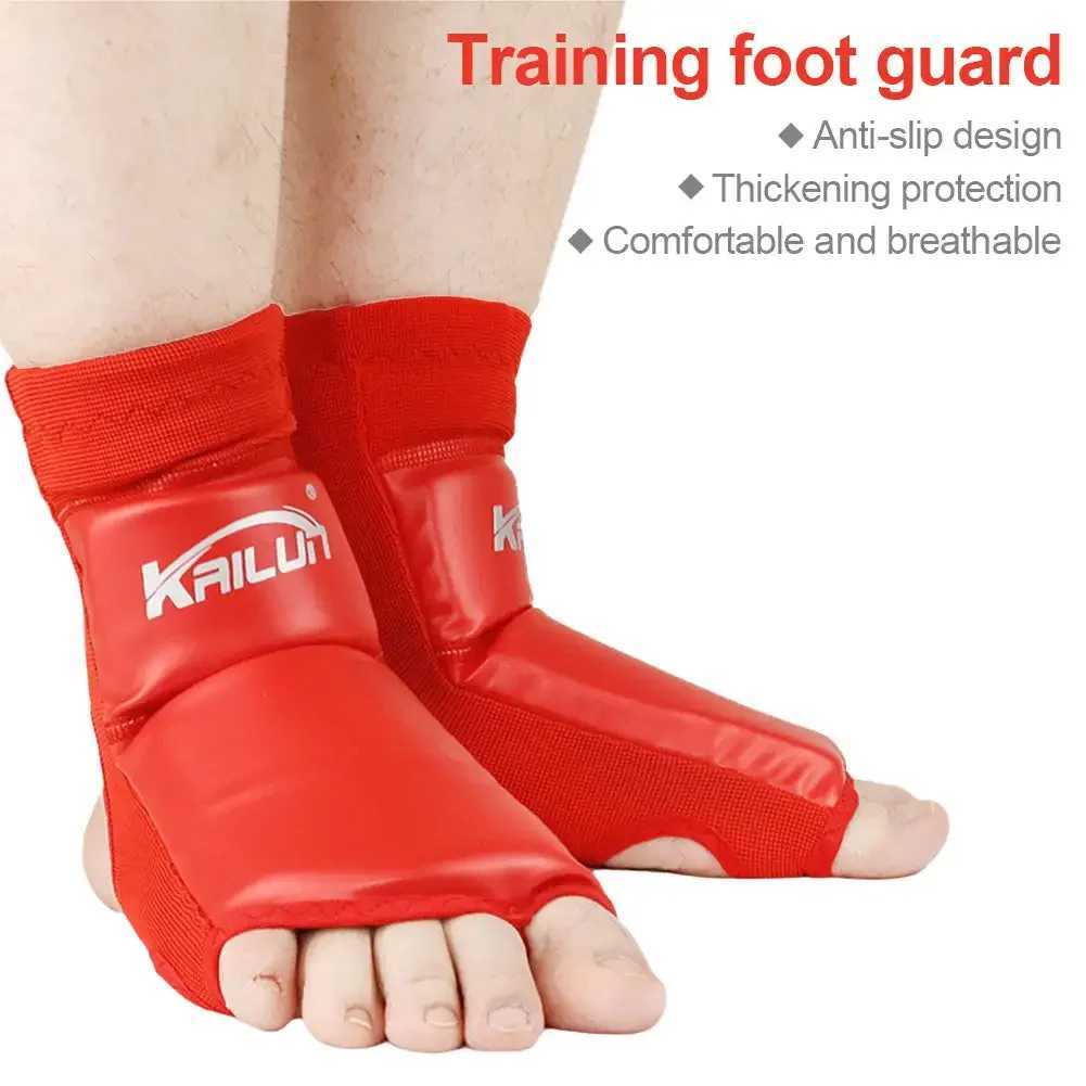1 Pair PU Leather Sanda Instep Guard Adult Boxing Muay Thai Taekwondo Match Ankle Toe Guard Martial Arts Training Protective Y240913
