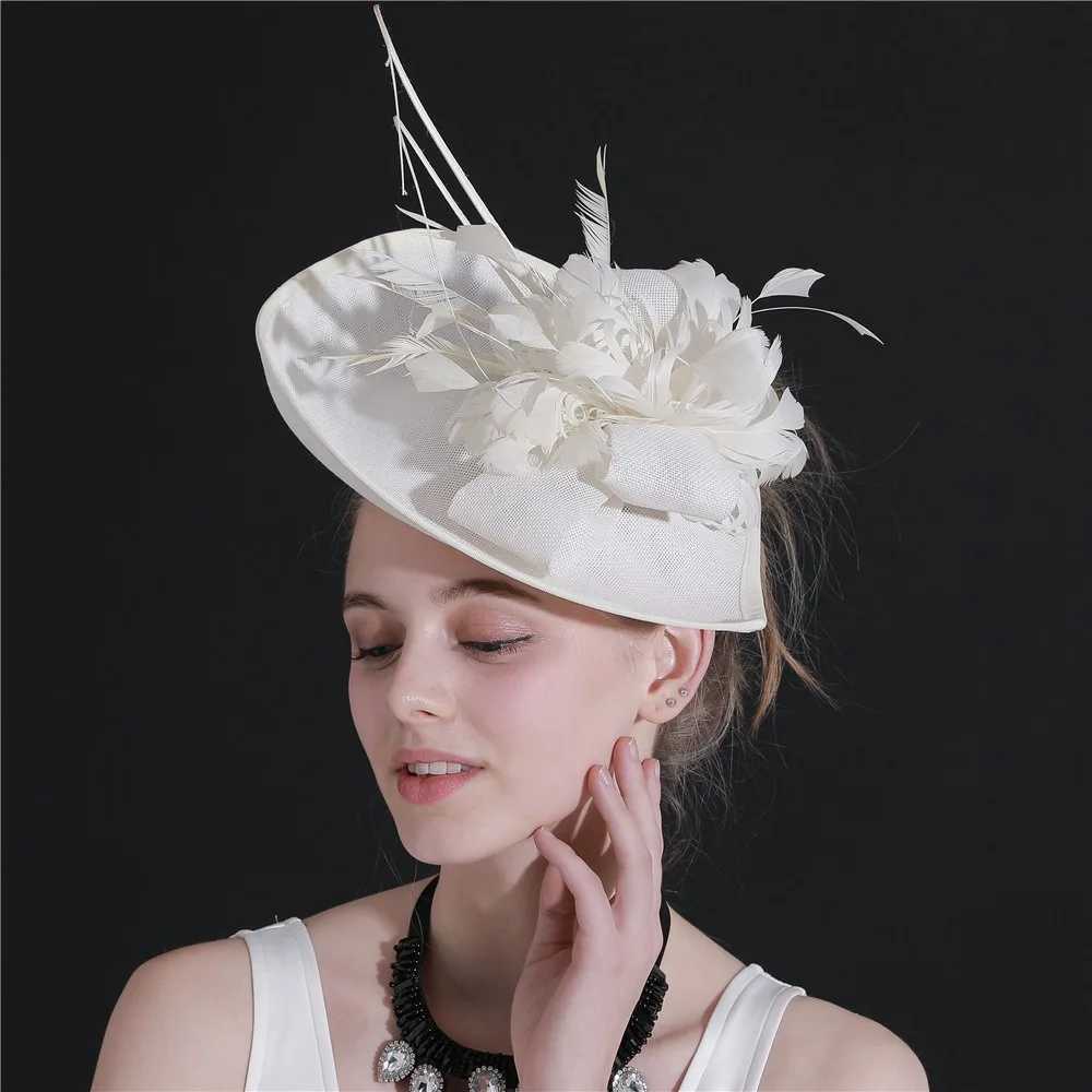 New Flower Feather Wedding Evening Party Tea Party Mesh Hair Band Fascinator HatX240913