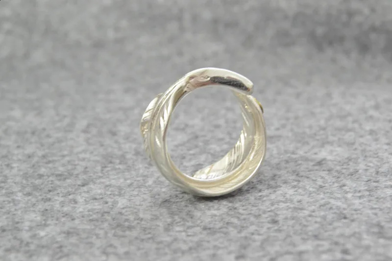 Pure Silver Fashion Creative Handmade Pure Silver Flying Eagle Open Ring Adjustable Mouth Ring 240905