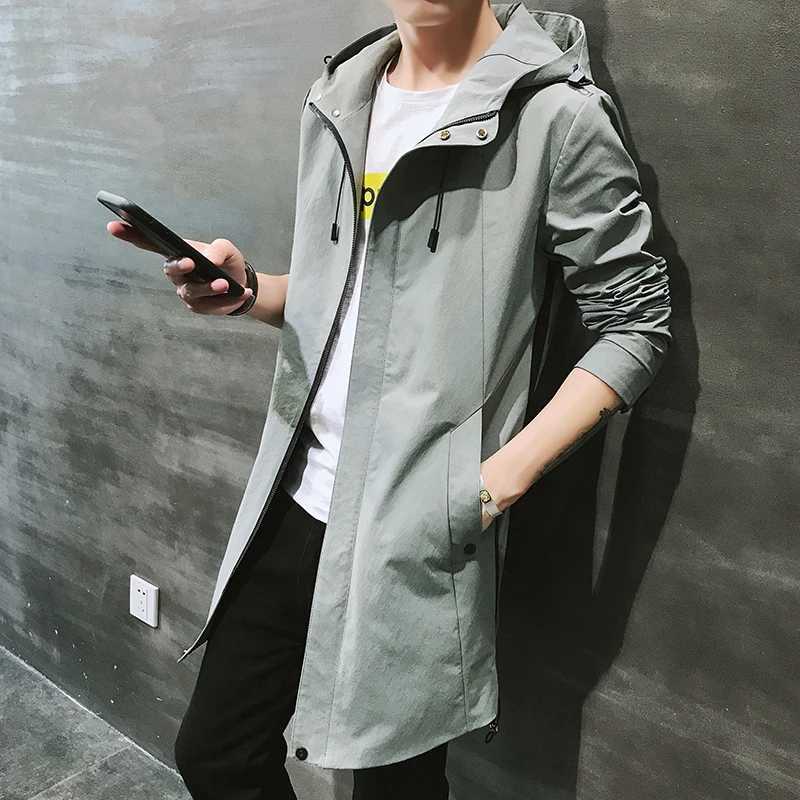 2024 autumn new arrival men Jacket fashion Casual trench Coat Mens Hooded Windbreakers Male Jackets men size M-4XL Y240913