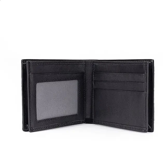 Fashion Business Mens Wallet Genuine Leather Short Organizer Boys y Card Clip 240910