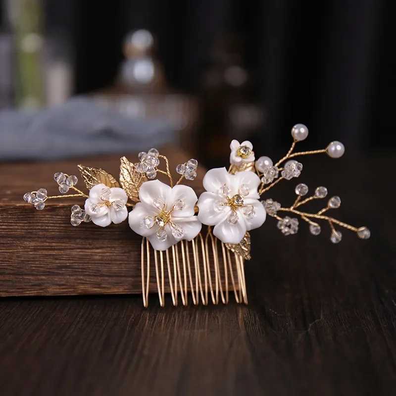 Wedding Hair Accessories Flower Hair Clips Hairpin Crystal Bride Headdress for Women Faux Pearl Barrettes Hair Combs Hair DecorX240913