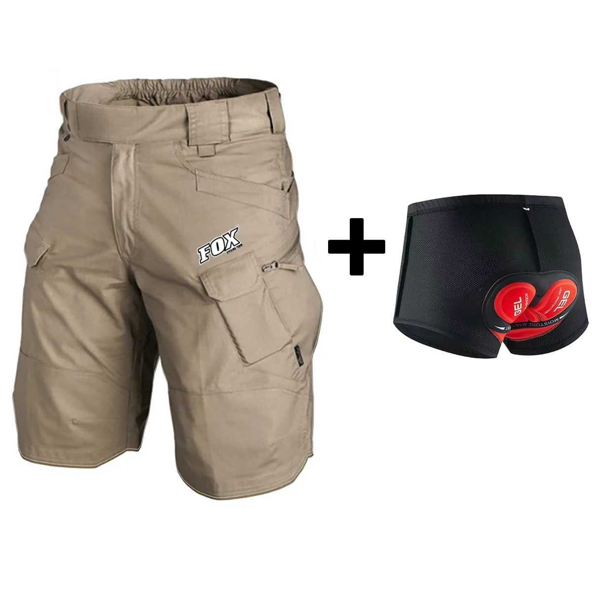 Fox Cycling Team Mens Tactical Shorts Bicycle Clothing Waterproof and Breathable Cargo Bicycle Shorts MTB Trouser Cut Velo Homme W240913