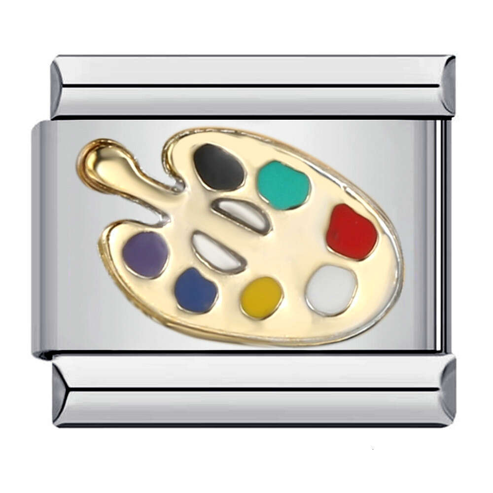 Music Hobby Series Stainless Bead Titanium Steel Welded Pattern DIY Bracelet Italian Charm Links Fit 9Mm Bracelet Jewelry DIY Making Gifts