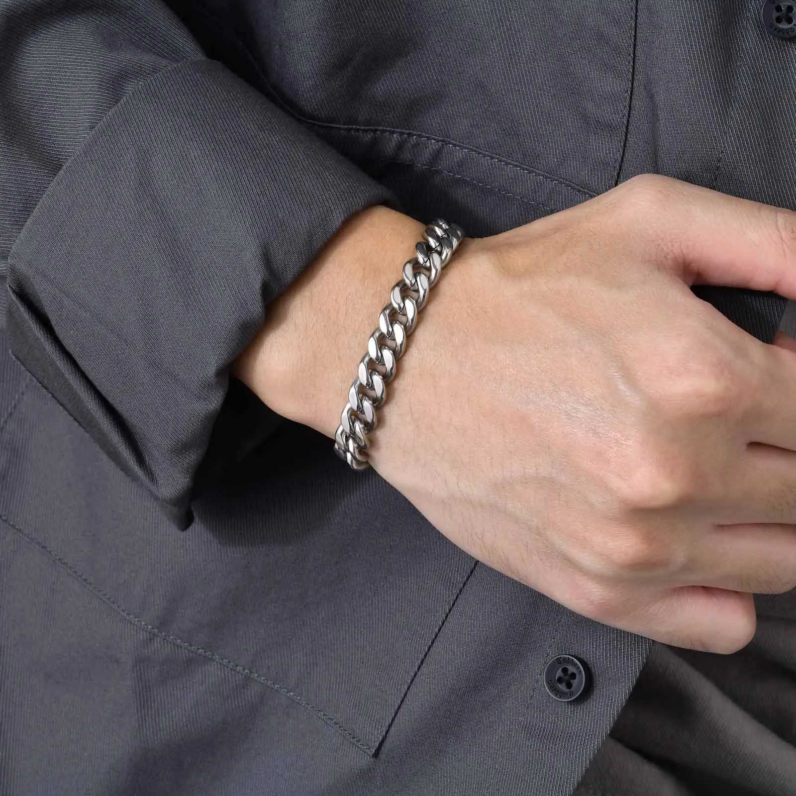 Mens Stainless Steel Link Chain Bracelets for Men Boys Gifts Jewelry 5MM/7MM/9MM Length 19cm/23cmX240913