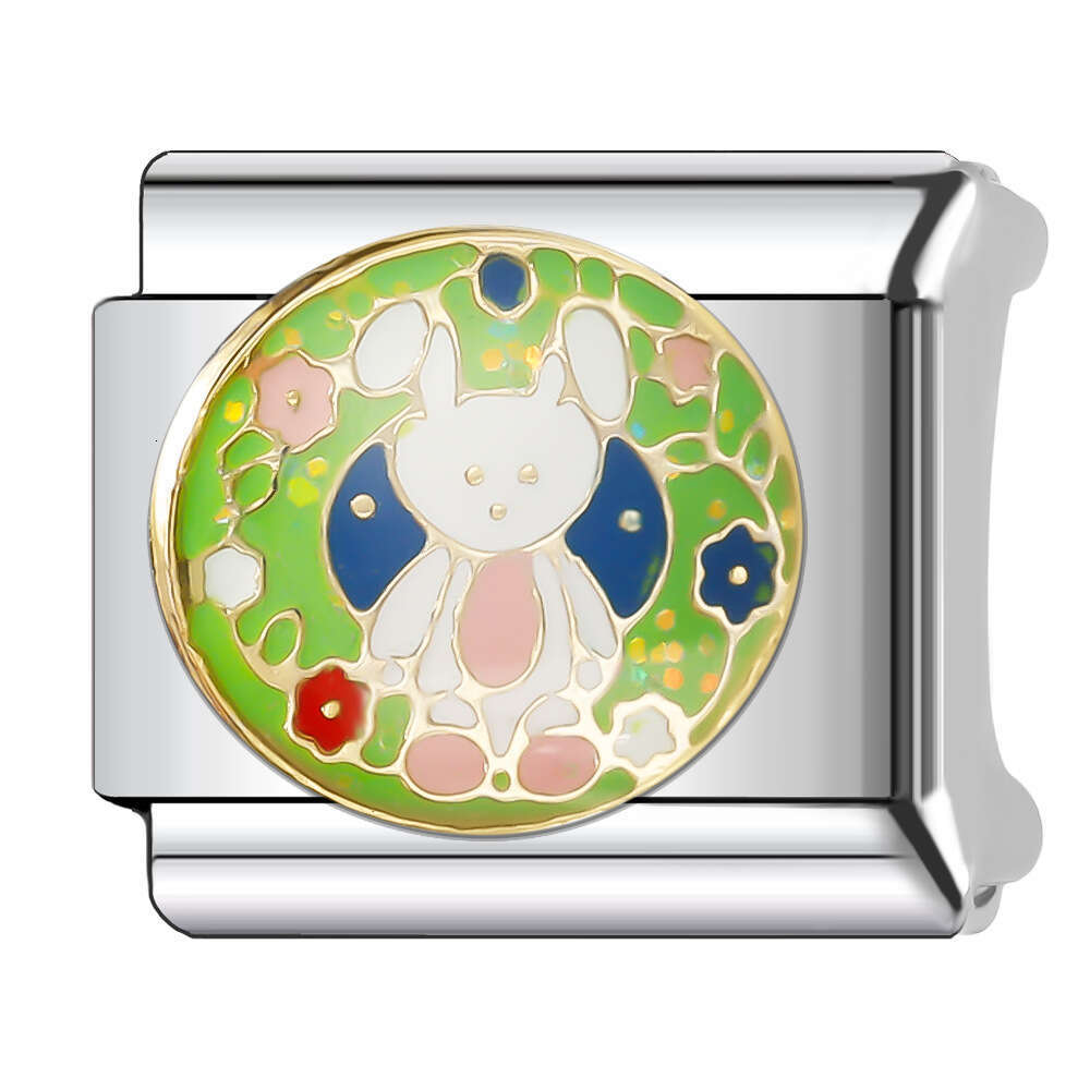 New Women's Gift cute animal cat Bead Italian Charms Links Bangle Beads Fit 9mm Stainless Steel Bracelet Making DIY For Women Fashion Jewelry