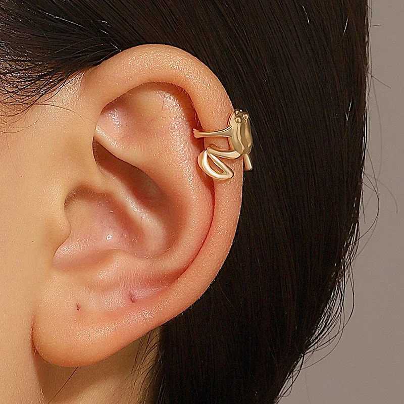 Fashion Retro Ear Clip Without Ear Holes Punk Frog Ear Bone Clip Single Minimalist Earrings Party Jewelry GiftsX240913