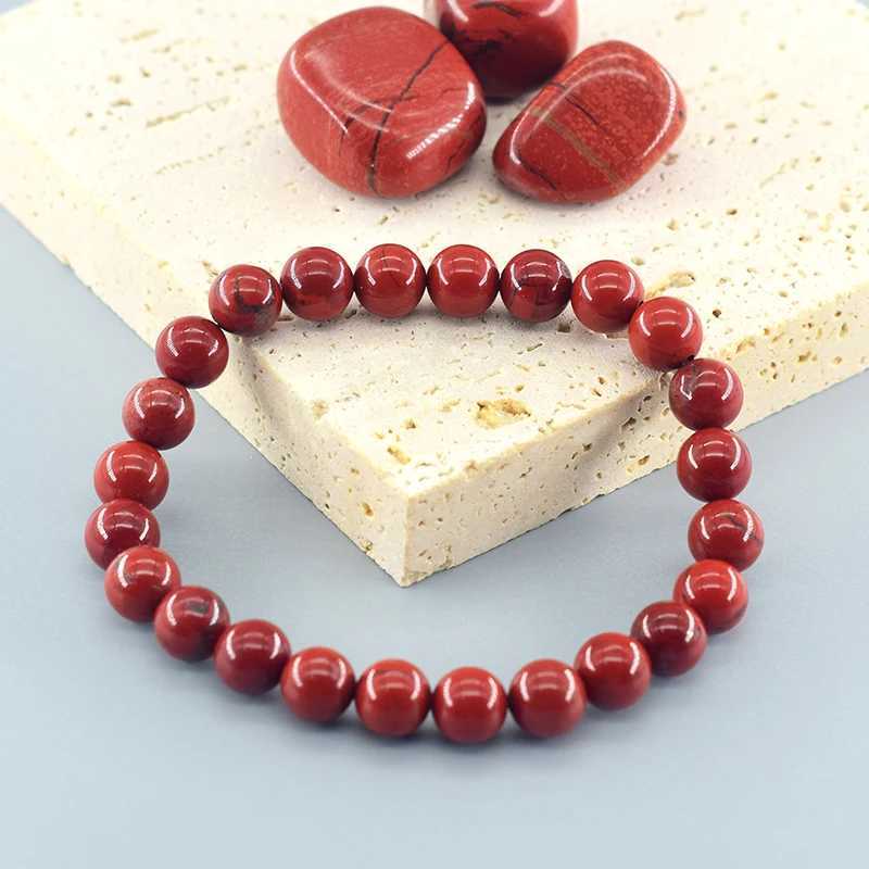 Natural Stone Authentic 5A Red Jasper Prayer Bead Bracelet Womens Rose Meditation Bracelet Yoga Meditation Jewelry Gift W240913