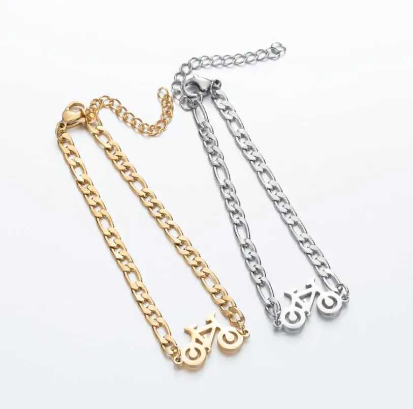 Personality Unique Bicycle Bracelets Bangles for Women Stainless Steel Adjustable Chain Charm Bracelet Minimalist JewelleryX240913