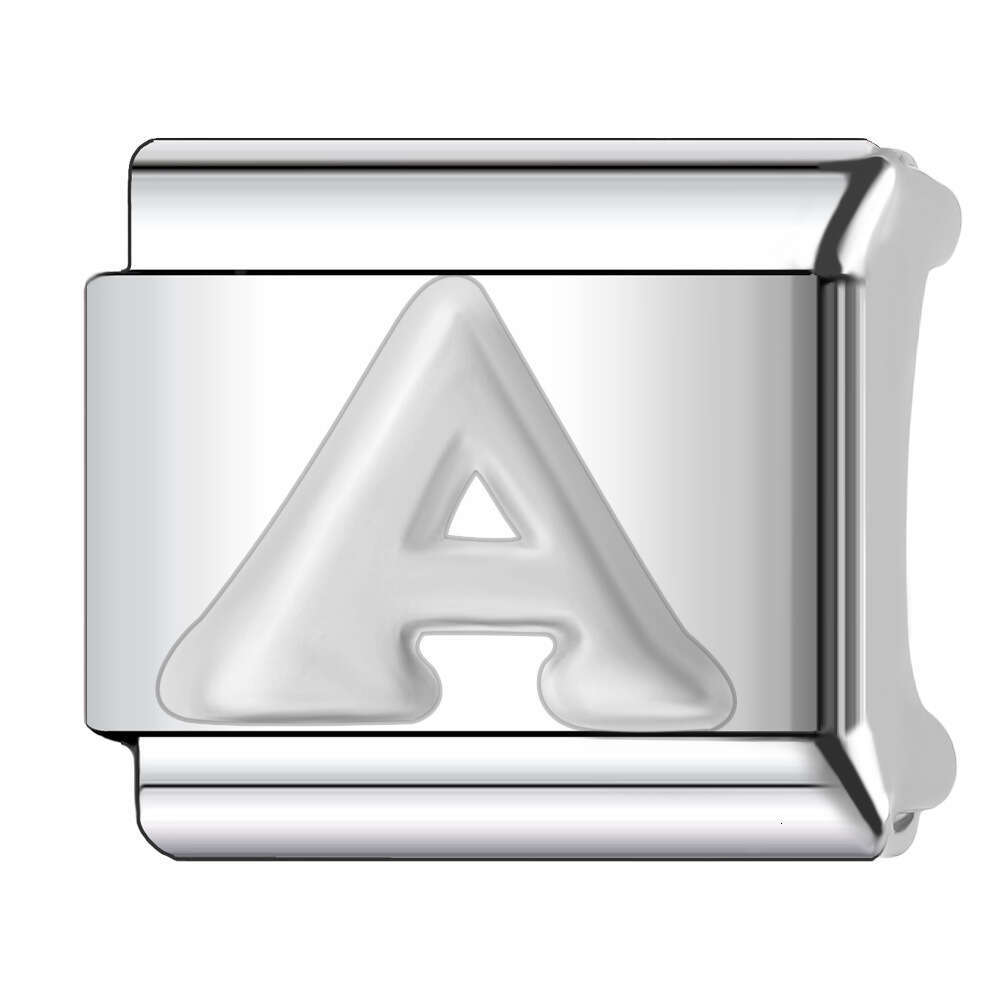 2024 New Women's Gift Silver color 26 letters bead Italian Charms Links Beads Fit 9Mm Stainless Steel Bracelet DIY Making Jewelry