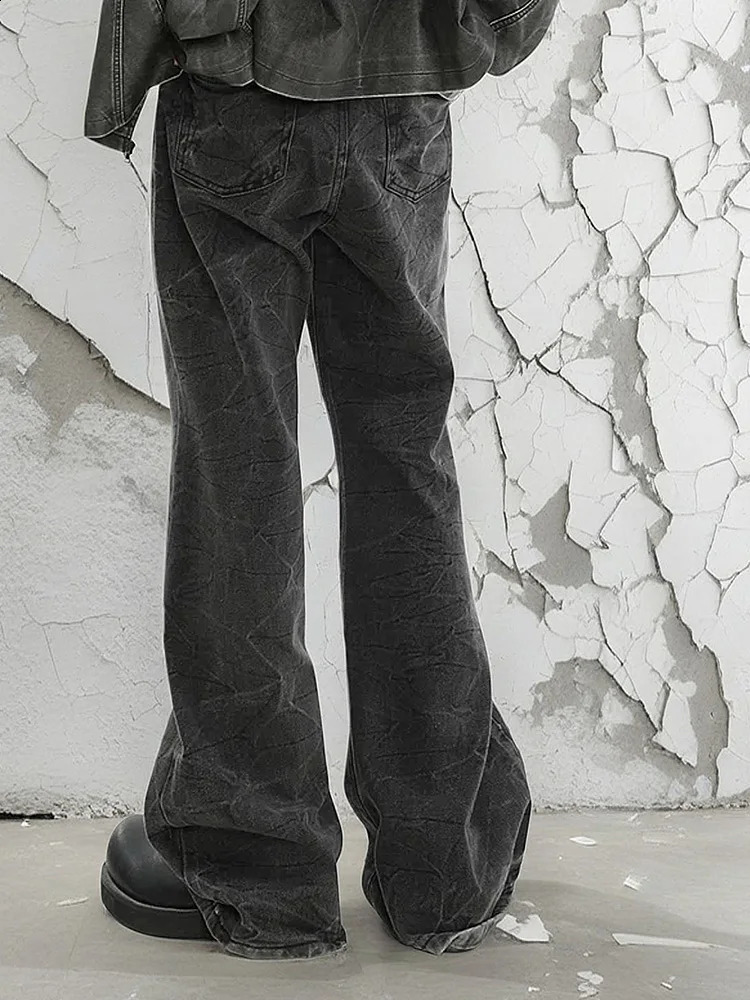 Size S-3XL America Summer Mens Wide Leg Camouflage Stacked Jeans Trend Straight Baggy Denim Pants Male Mid Waisted Trousers 240830