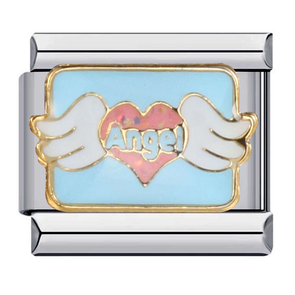 New Valentine's Day Elements Bead Welding Enamel Cartoon DIY Fashion Bracelet Italian Charm Links Fit 9Mm Bracelet Jewelry DIY Making Gifts