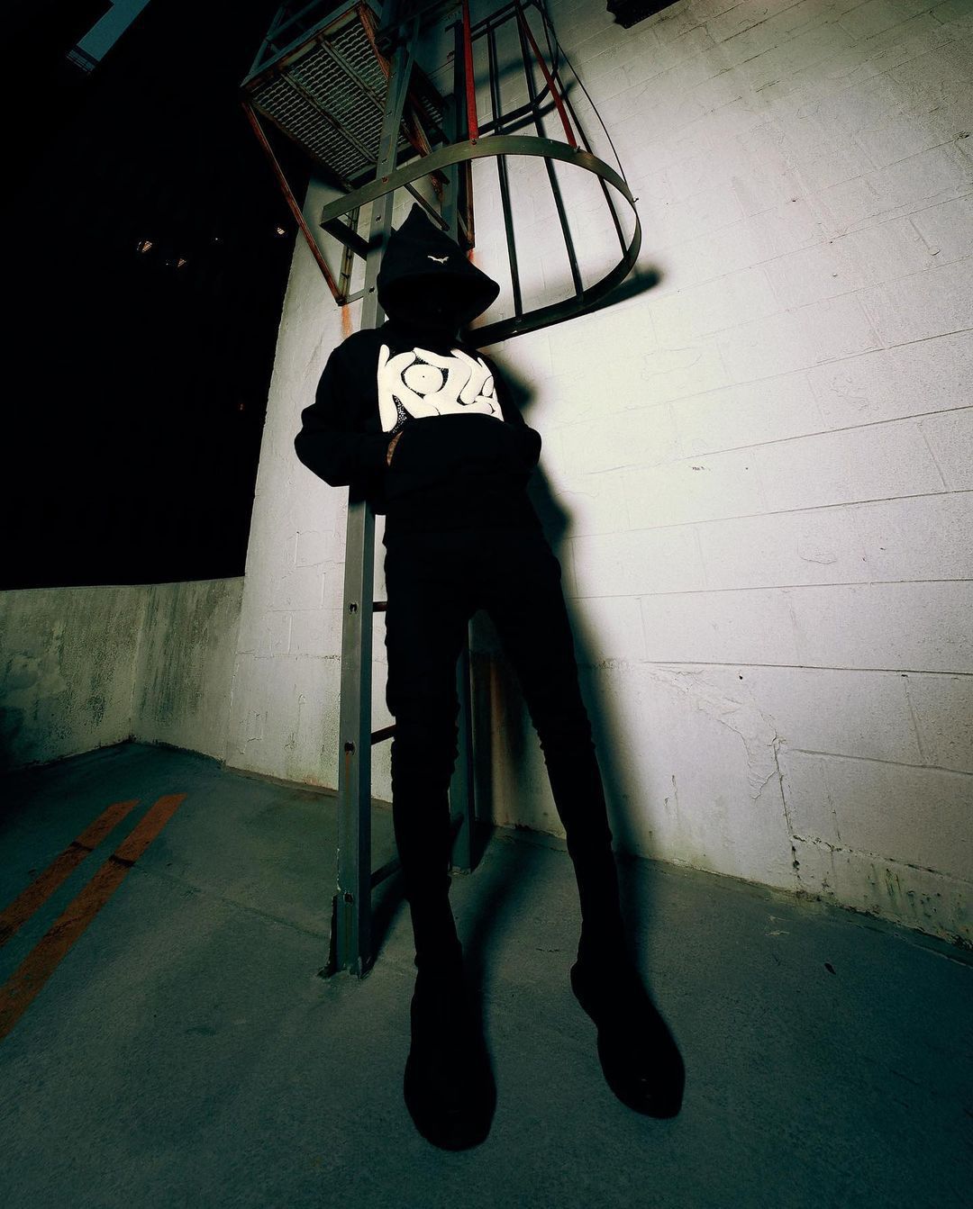 Men's Hoodies Foamed Letter Print Gothic Dark Y2K Hoodie Loose-Fitting