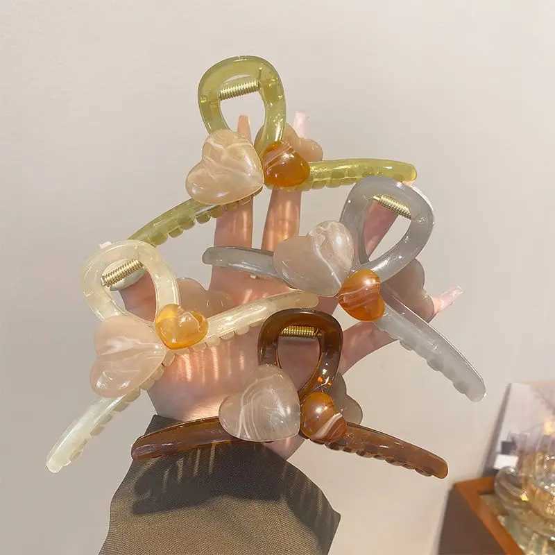 Elegant Temperament Lovely Womens Large Shark Clip Minimalist Hair Clip Curly Grab Clip HeadwearX240912