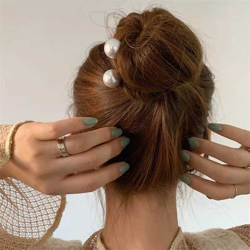 U Shaped Hairpins Hair Clips for Women Korean Style Elegant Metal Forks Vintage Pearl Styling Hairpins Hair Styling Tools GiftsX240913