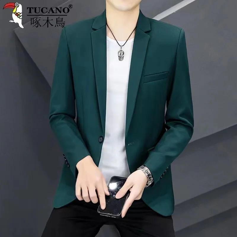 Blazers lisos ajustados para hombre conjuntos de 3 piezas chaquetas elegantes boda pantalones formales negocios 240905