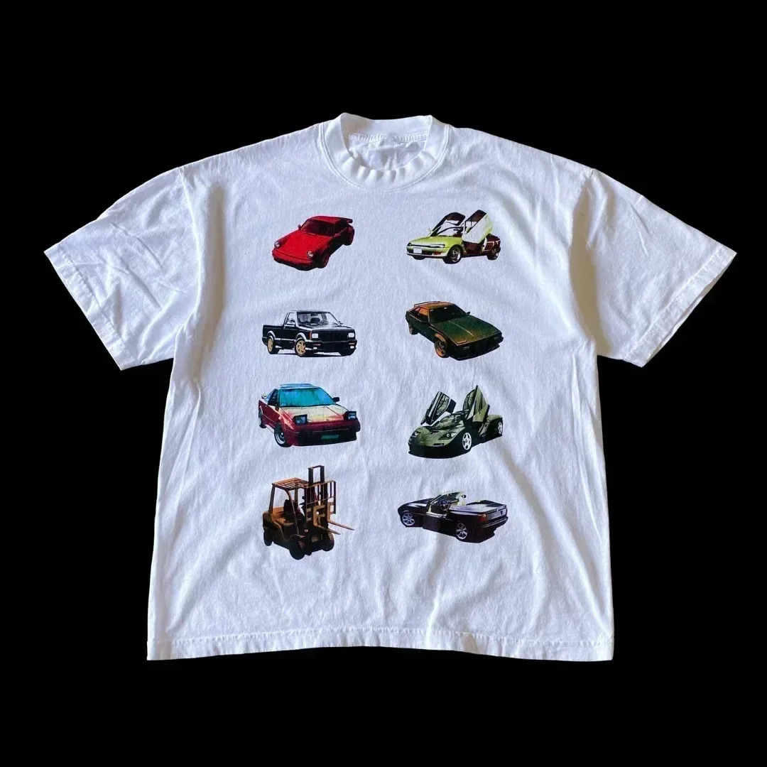 Harajuku Vintage T Shirt Fashion Street Hip Hop Tee Printing Tshirt Y2K Tops Cotton Crew Neck for Men Women