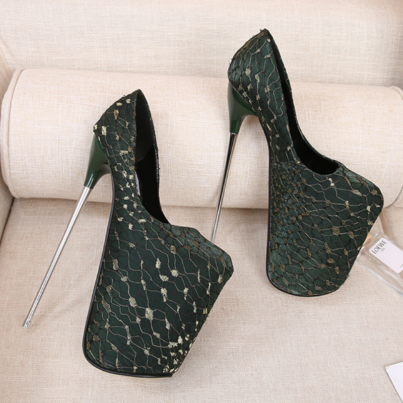 2025 new 22CM Metal Extreme High Platform Women's Sexy Shoes Lady Top Brand Women Pumps Party Stripper Heels Shoe 1001