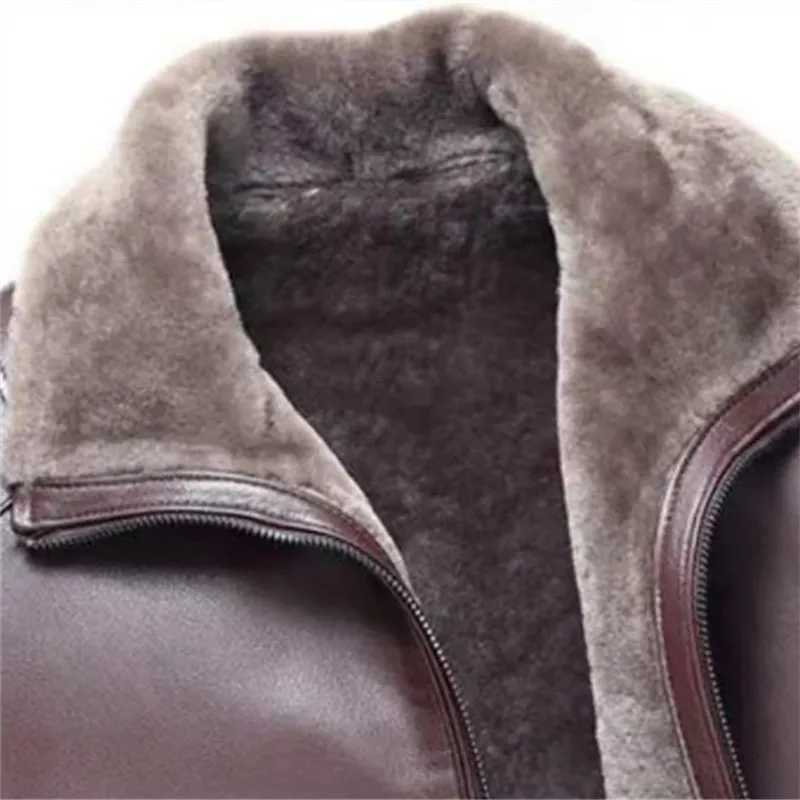 Winter Fleece Warm Leather Jacket Men Pu Business Casual Loose Thick Leather Coats Male Fashion Vintage Faux Fur Outwear JacketsX240913