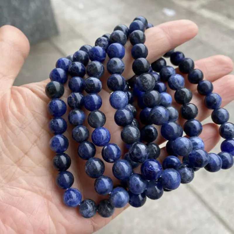 Handmade Bracelet Elastic Jewelry 6mm 8mm 10mm 12mm Natural Stone Smooth Round Beads 18-19cm 1Pcs SK172 W240913