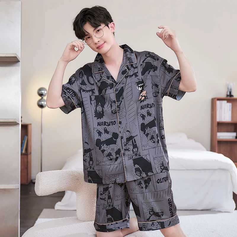 2024 Summer Men Pyjamas Cute Pajamas Sets Nightwear Big Boys Sleepwear Student Pyjamas Night Suit Pijamas Plus Size Top Homewear Y240913