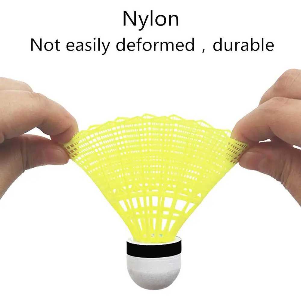 12Pcs Yellow Nylon Badminton Shuttlecocks With Great Stability Durability Indoor Outdoor Sports Training Balls Y240912