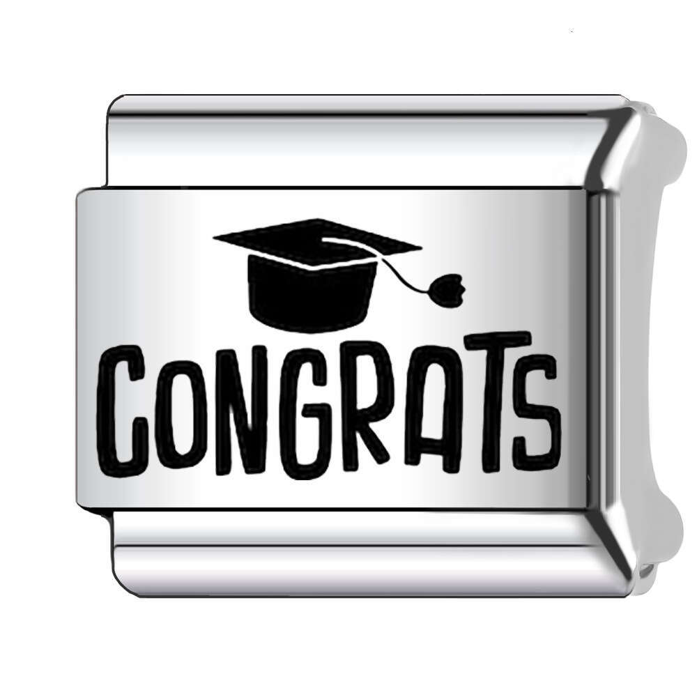 New Women's Gift 2024 graduated Bead Italian Charms Links Bangle Beads Fit 9mm Stainless Steel Bracelet Making DIY For Women Fashion Jewelry