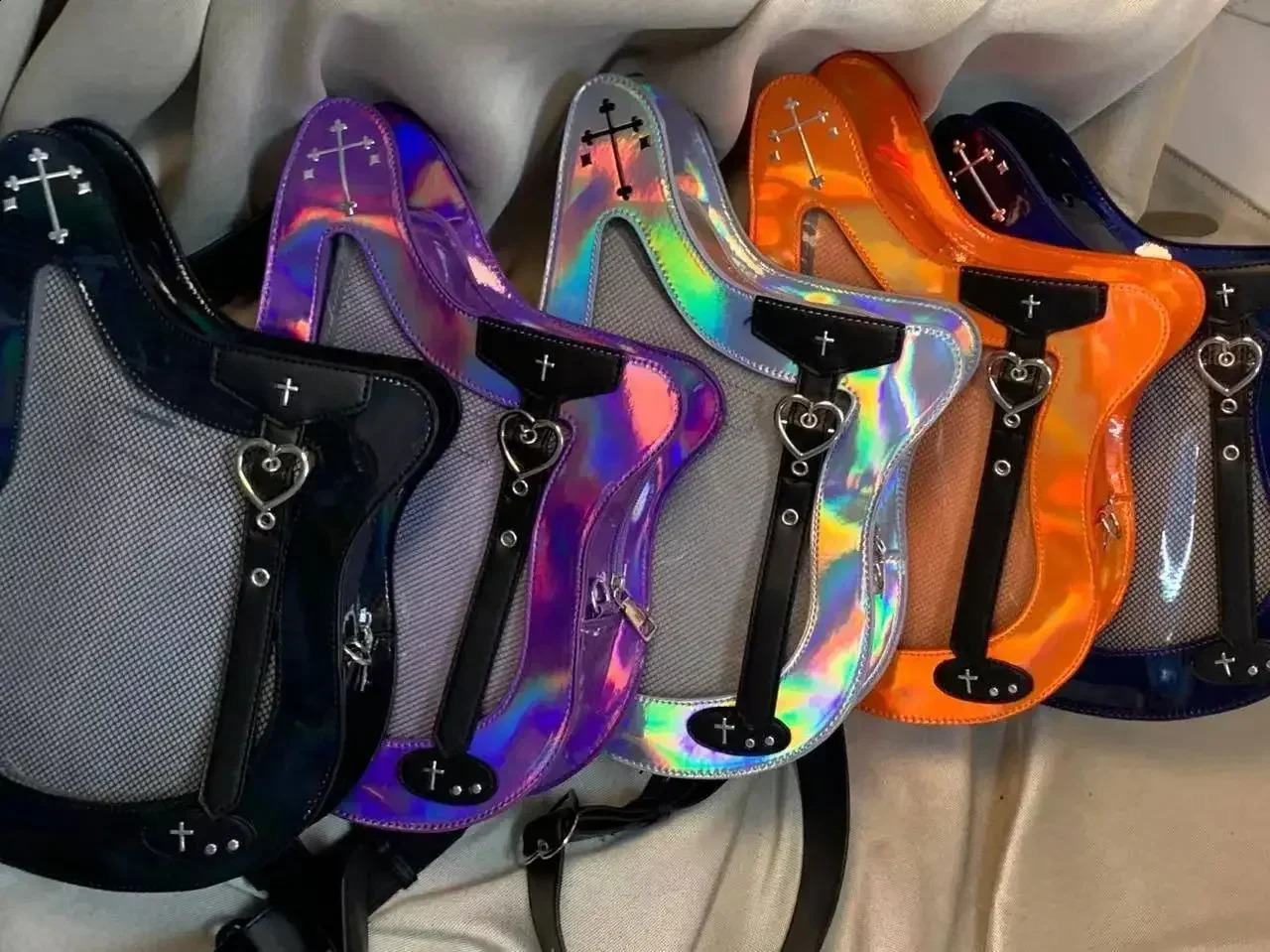 Personality Holographic Trendy Womens Handbags Sweet Cool Y2k Aesthetic Shoulder Crossbody Bag Vintage Transparent Ita Bags 240904