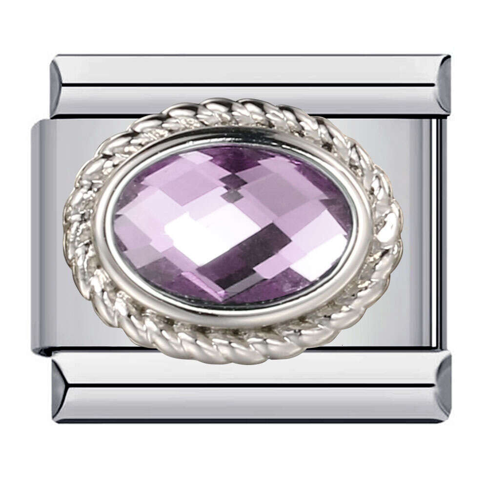 Fashion 12Th Birthday Stone Bead Welded Color Zircon DIY Elastic Bracelet Italian Charm Links Fit 9Mm Bracelet Jewelry DIY Making Gifts