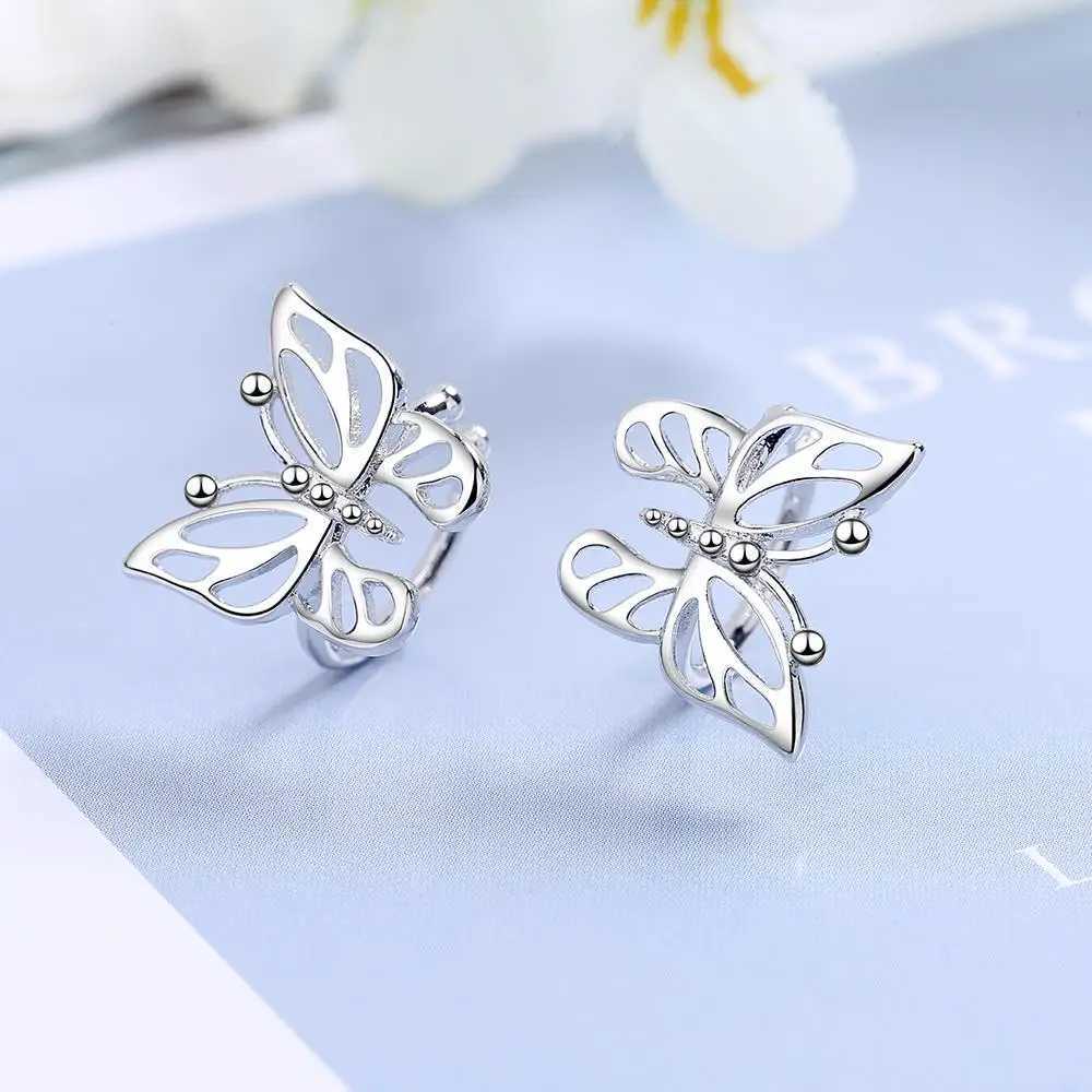 Women Real 925 Sterling Silver Sweet Butterfly Ear Cuff Clip On Earrngs for Women Daugther Party Jewelry DS3603X240913