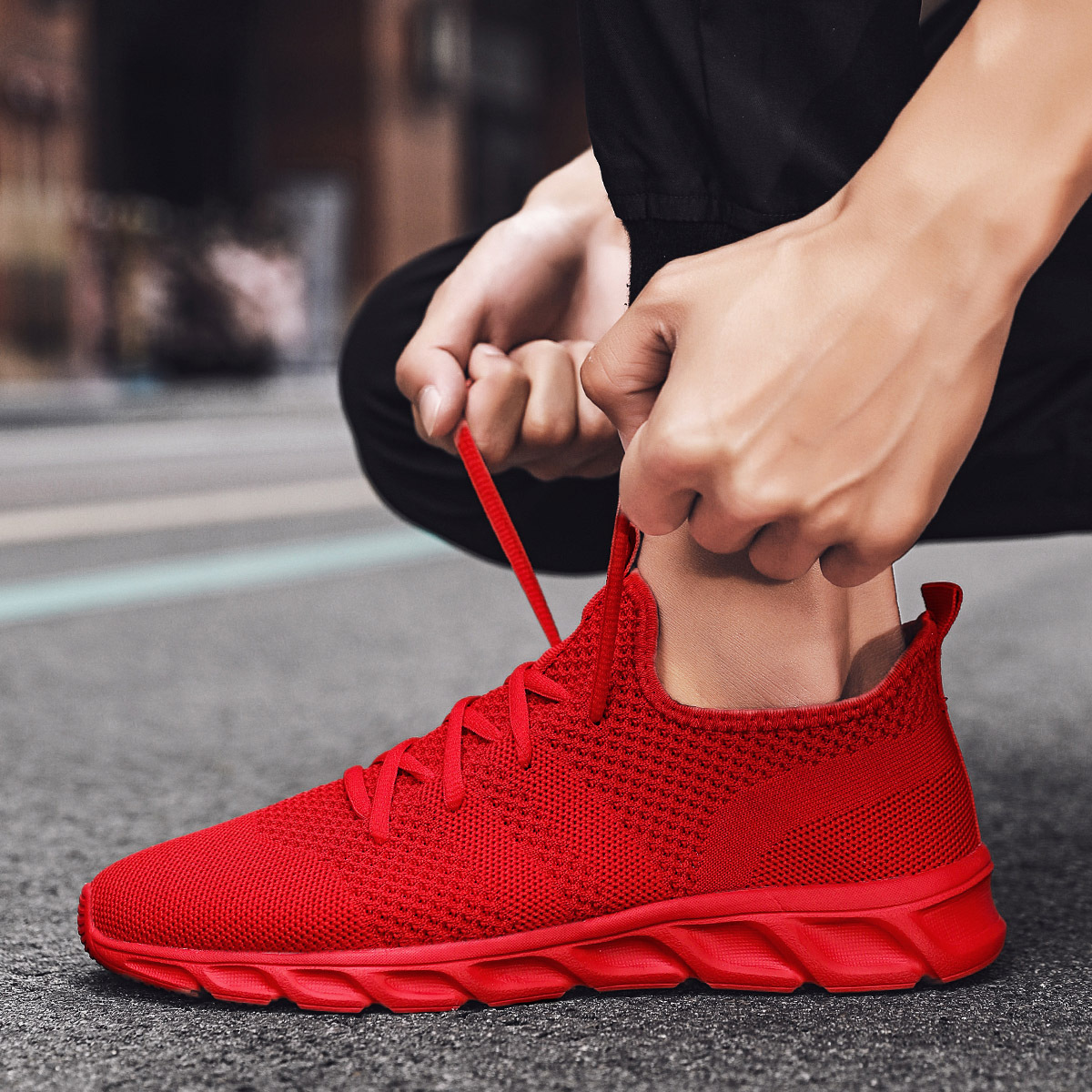 Man Summer Fashion Sneakers Men's Air Mesh Breathable Jogging Sport Shoes Men Solid Color Comfortable Light Casual Running Shoes