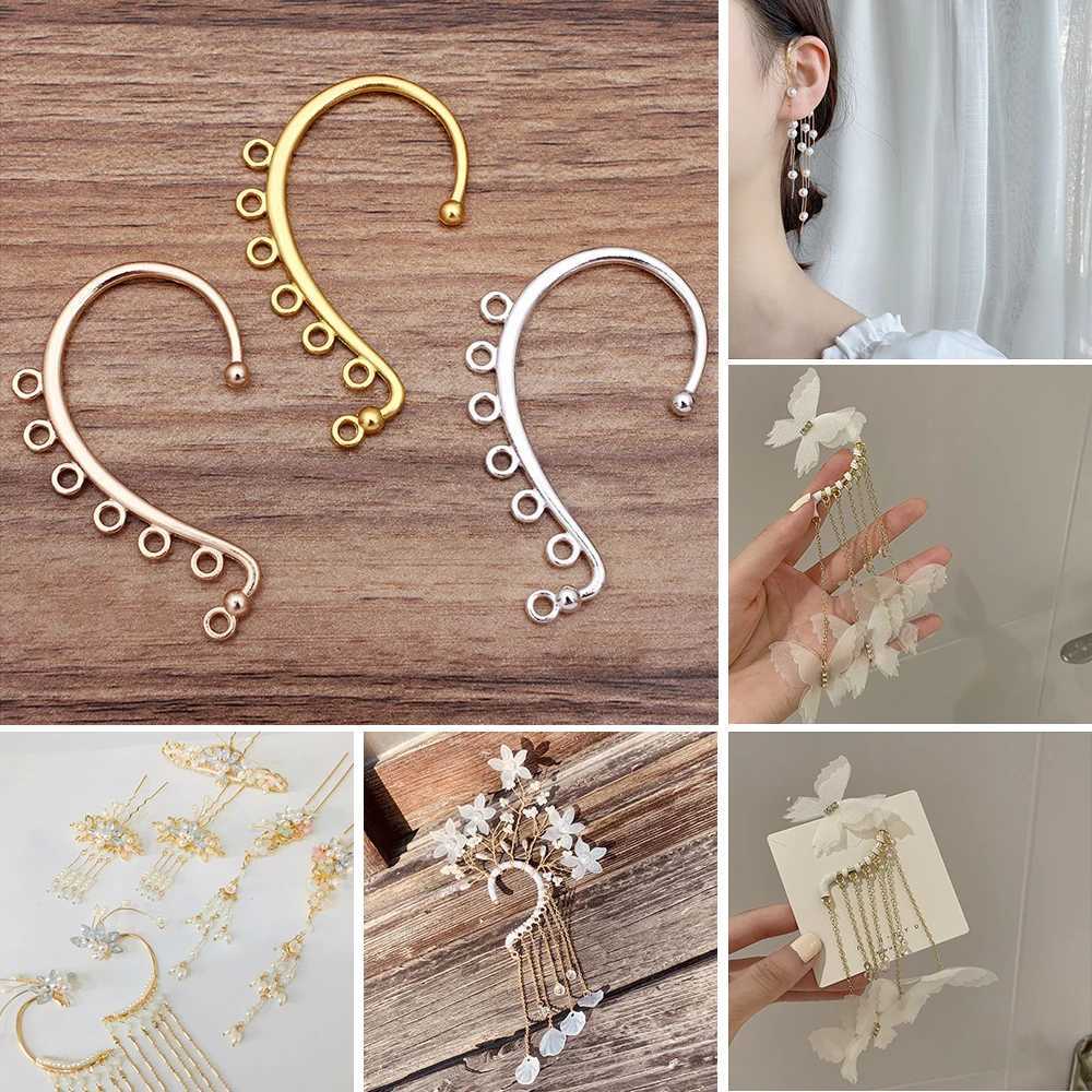 10pcs Earrings DIY Hair Jewelry Making Gold Color Wedding Accessories Copper Metal Bridal Hair Combs Findings Component 60x36mmX240913