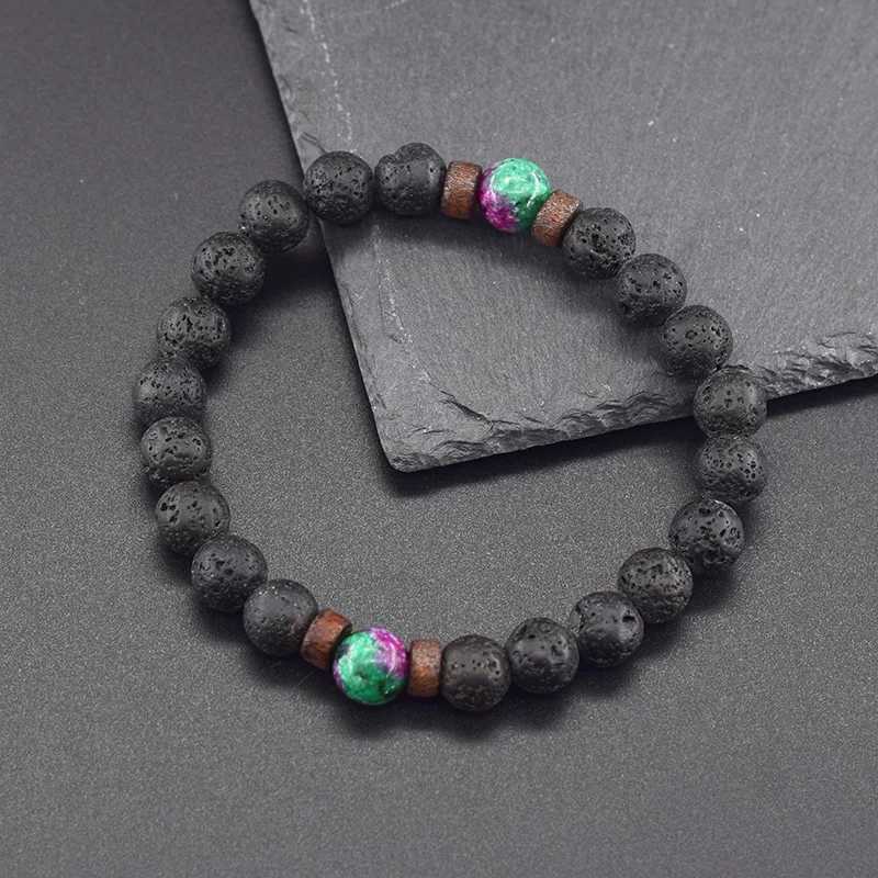 Geniune Natural Epidot Zoisite Stone Bead Bracelet Homme Volcanic Lava Bead Bracelet Made from Natural Stone Jewelry for Women W240913
