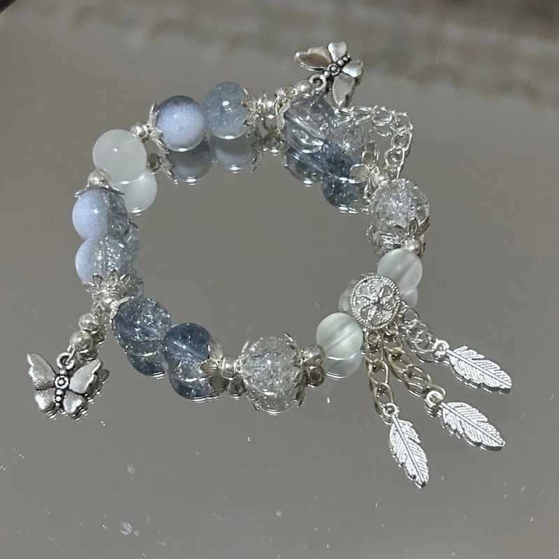 New luxurious and elegant crystal bead bracelet for women butterfly dreamy catcher tassel charm bracelet for girls party fashion jewelry gift W240913