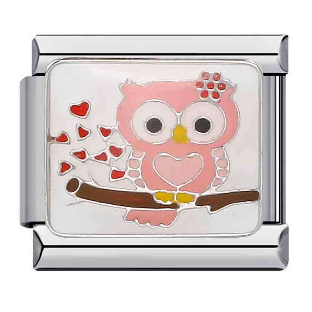 Enamel Cartoon bead With Personalized Welding Pattern And Elastic Splicing Bracelet Italian Charm Links Stainless Steel Fit 9Mm Bracelet Jewelry DIY M