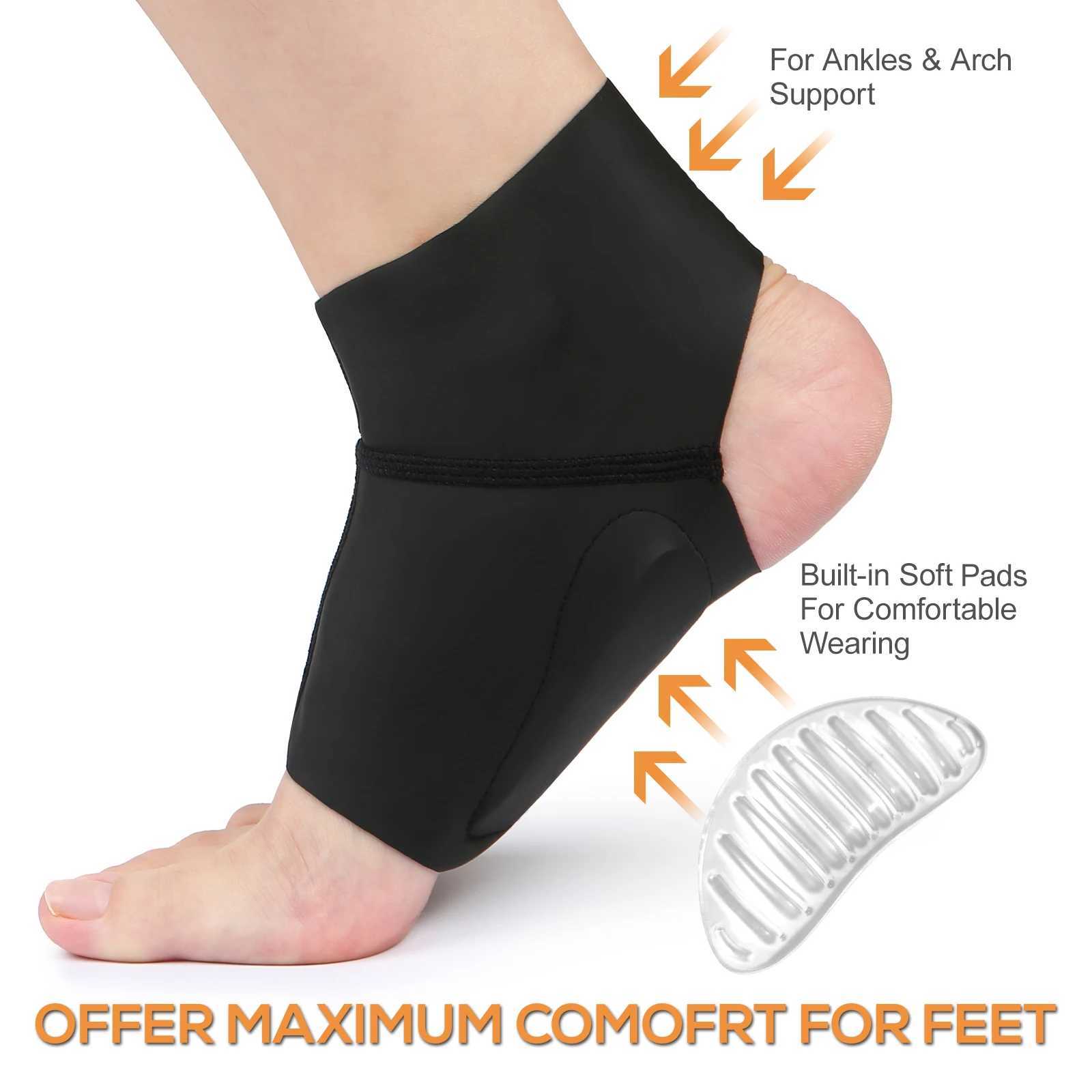1 Pair Arch Support Brace With Gel Ankle Protector Flat Foot Socks with Gel Inserts Insole Cushion For Ankle Arch Pain Relief Y240913