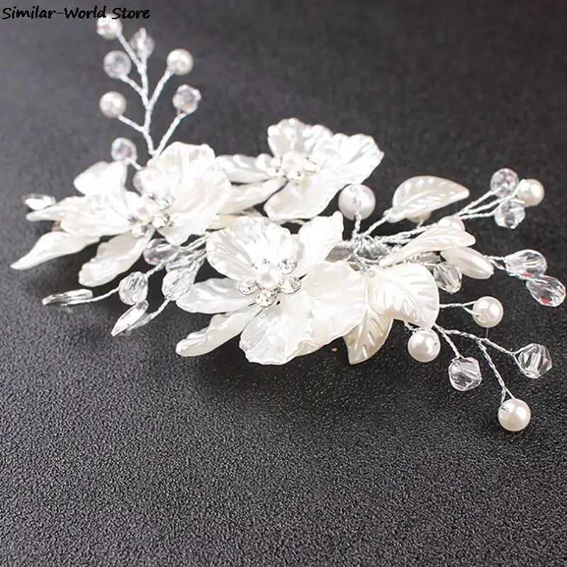 Bridal Crystal Pearl Flower Hair Clip Floral Style Barrette Bride Hair Jewelry Bridesmaid Wedding Hair AccessoriesX240913