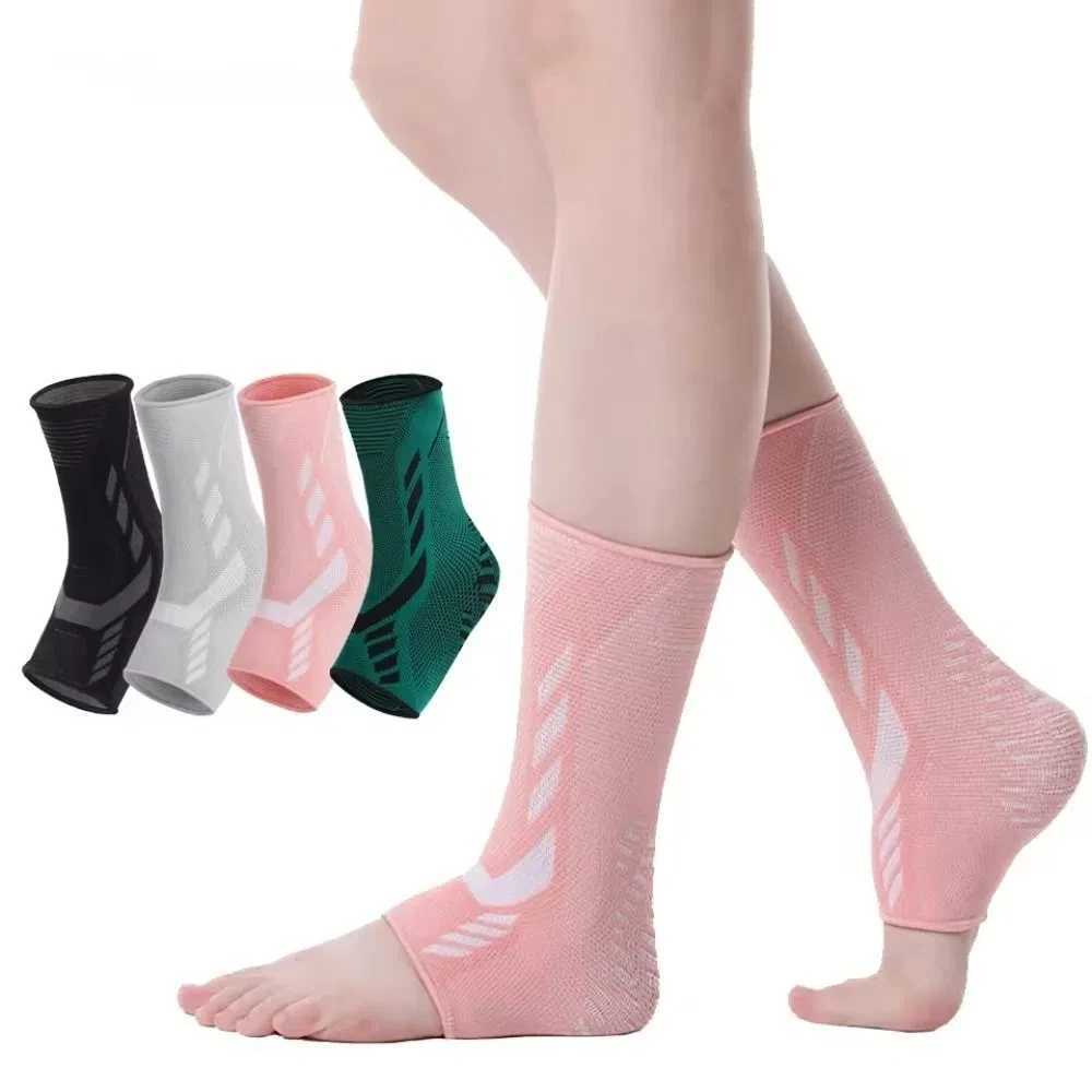1 Pair Nylon Knitting Sports Ankle Support Compression Elastic Sports Gel Heel Pads Heel Cushion Soles Insole Y240913