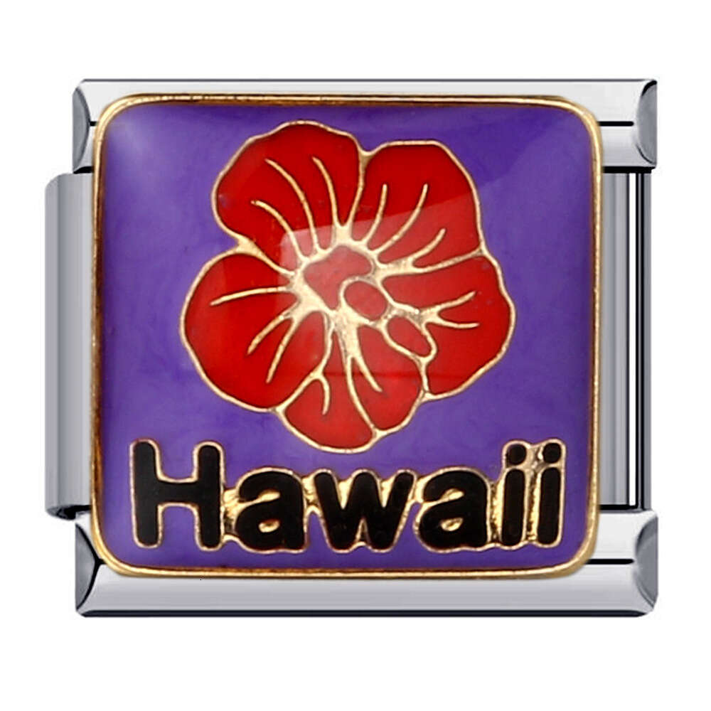 New Welding Enamel Mysterious Purple DIY Beads Bracelet Italian Charm Links Stainless Steel Fit 9mm Bracelet Jewelry DIY Making Gifts