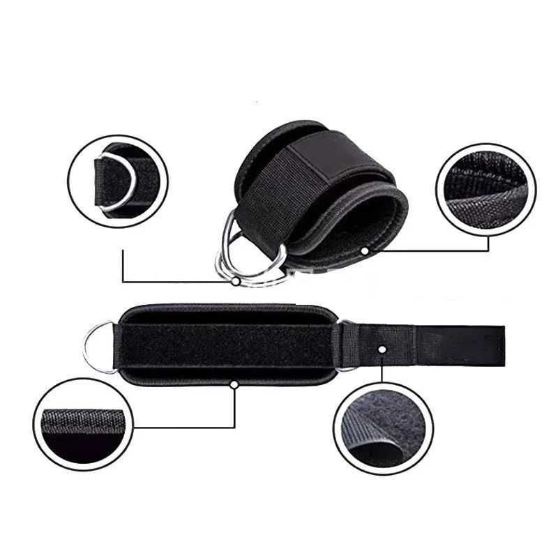 Workout Guard Buckle Ankle Pulley Machines For Gym Leg Cuffs Sport D-ring With Feet Sports Straps Adjustable Fitness Cable Y240913